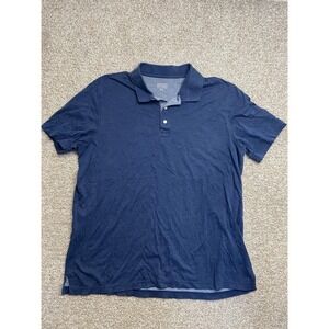 Brooks Br Shirt Men XLarge Navy Blue Untucked Preppy Flex Pique Polo Performance